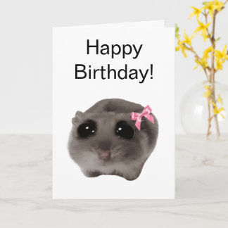 Coquette Sad Hamster Meme Karte