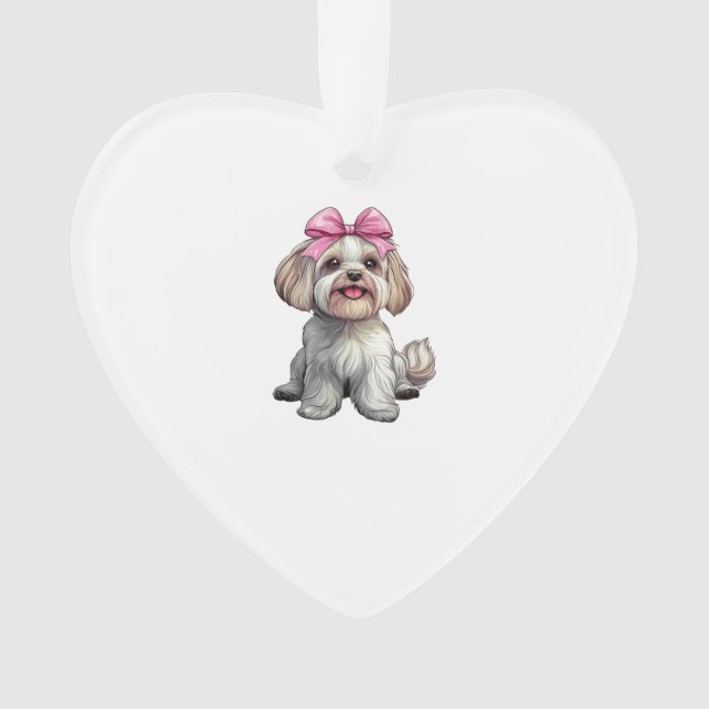 Coquette Schleife Havanese Hundemutter Mädchen Ros Ornament (Vorderseite)