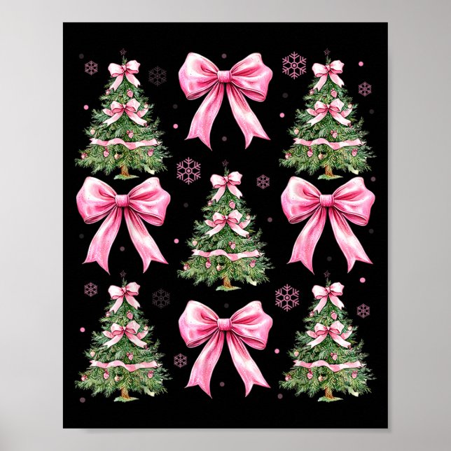 Coquette-Schleife Nk-Weihnachtsbaum-Xmas-Pyjama Fr Poster (Vorne)