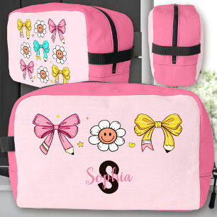Coquette School Girl Pink Bow Name Lunch Box Waschbeutel