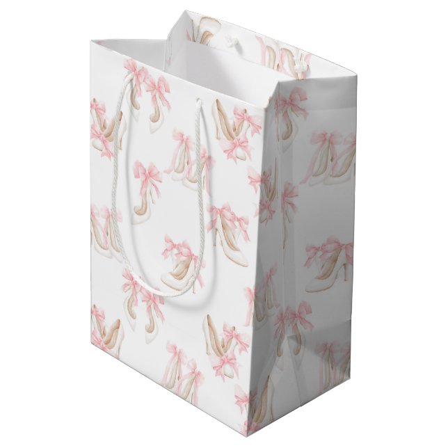 Coquette Schuhe Muster  Mittlere Geschenktüte (Rückseite Schrägansicht)