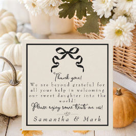 Coquette schwarzer Bogen Labor & Lieferung NICU Ho Dankeskarte