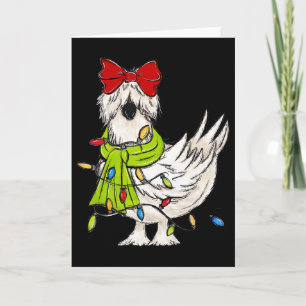 Coquette Silkie Huhn Weihnachtsbeleuchtung Bauernh Karte