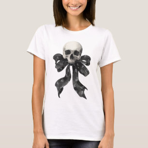 Coquette Skull Bow Gothic Niedlicher T - Shirt