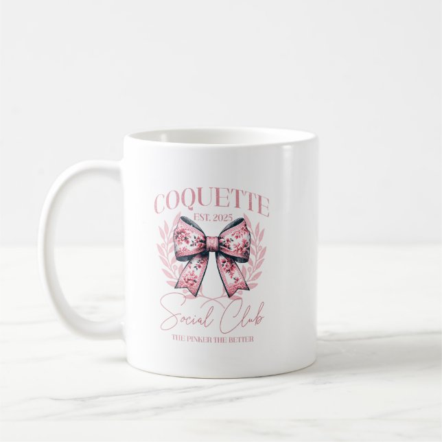 Coquette Social Club Tasse - Pink Floral Bow Aesth (Links)