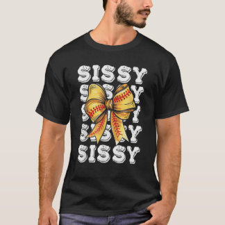 Coquette Softball SISSY Matching Family Bow T-Shirt