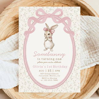 Coquette Some Bunny 1. Geburtstagseinladung Einladung