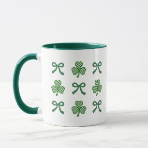 Coquette St. Patrick's Day Green Ribbons & Clovers Tasse