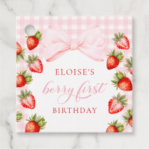 Coquette Strawberry Erster Geburtstag Geschenkanhänger