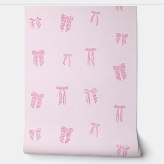 Coquette-Streifen rosa auf hellrosa Tapete