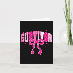 Coquette Survivor Pink Ribbon Brustkrebs Awaren Karte