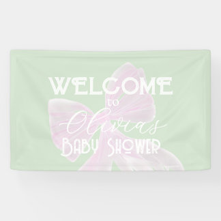 Coquette Süße rosa Schleife und Mädchen-Baby-Party Banner