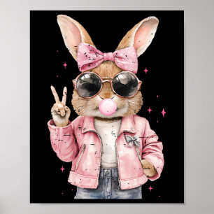 Coquette Süßes Kaninchen Hase Bläst Blase Lustig E Poster