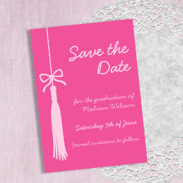 Coquette Tassel Bow Pink Class of 2025 Abschluss Save The Date