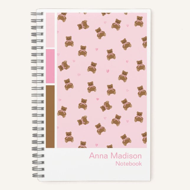 Coquette Teddy Bears Vertical Palette Notebook Notizbuch (Vorderseite)