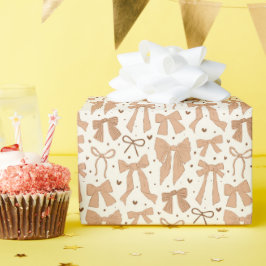 Coquette Terracotta Bows & Hearts Geschenkpapier
