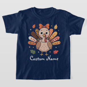 Coquette Thanksgiving Mädchen Benutzerdefinierte T-Shirt