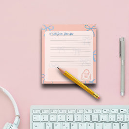 Coquette Thema Ribbons Persönlich gestalten Notizblock