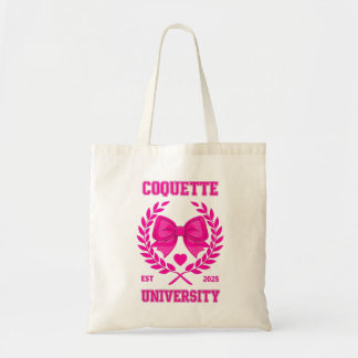 Coquette University Tote Bag - Pink Bow Preppy Aes Tragetasche