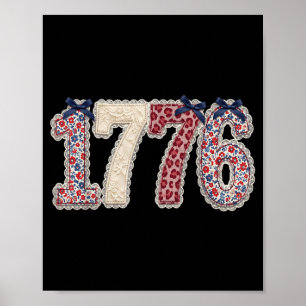 Coquette USA 1776 250 Floral Fourth of July Poster