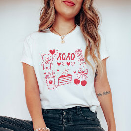 Coquette Valentine XOXO Teddybär & Kirschen T-Shirt