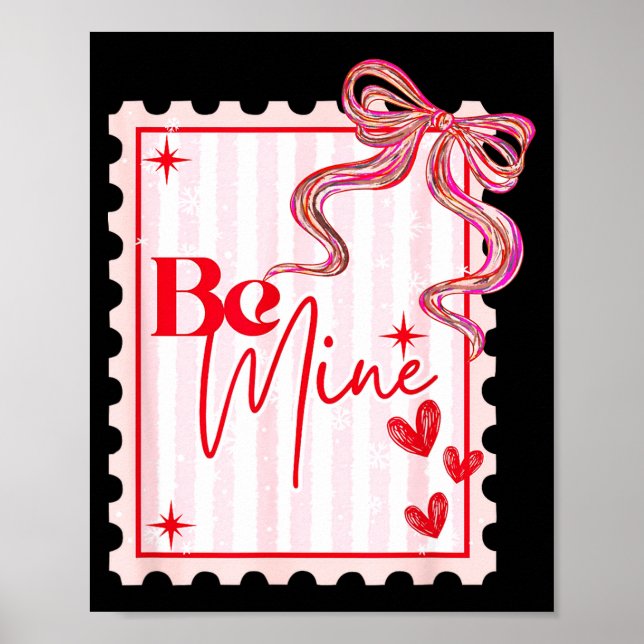 Coquette Valentines Stage Stamp, Bow Valentines Gi Poster (Vorne)