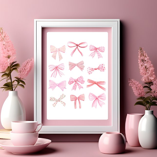 Coquette Wall Art Light Pink Bows Poster (Von Creator hochgeladen)