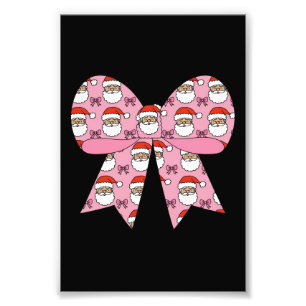 Coquette Weihnachten Rosa Schleife Santa Vintage R Fotodruck