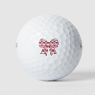 Coquette Weihnachten Rosa Schleife Santa Vintage R Golfball