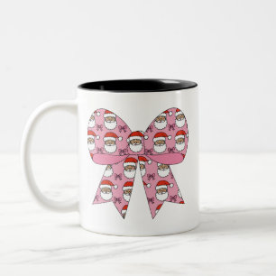 Coquette Weihnachten Rosa Schleife Santa Vintage R Zweifarbige Tasse