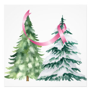 Coquette Weihnachtsbaum, Brustkrebs-Bewusstsein Fotodruck