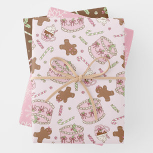 Coquette Weihnachtsgebäck und Candy Canes Geschenkpapier Set