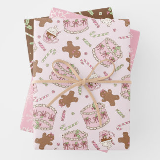 Coquette Weihnachtsgebäck und Candy Canes Geschenkpapier Set