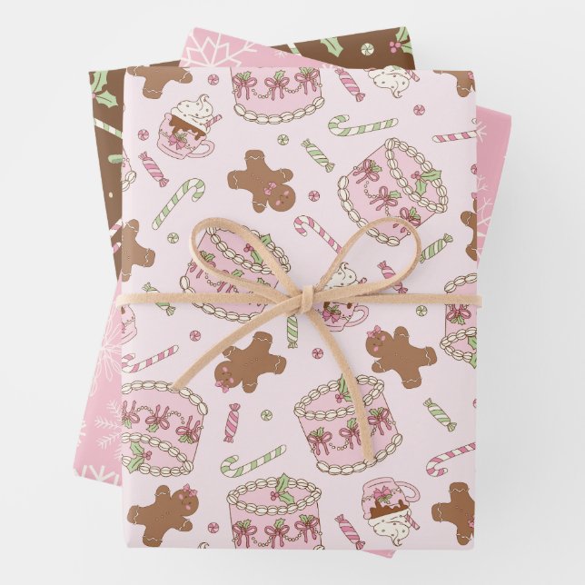 Coquette Weihnachtsgebäck und Candy Canes Geschenkpapier Set (Beispiel)