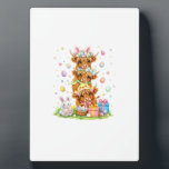 Coquette Western Highland Cow Easter Eggs Cute Bun Fotoplatte<br><div class="desc">Coquette Western Highland Cow Easter Eggs Cute Bunny Cow T-Shirt</div>