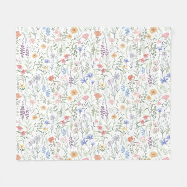 Coquette Wildblumenwiese  Fleecedecke (Vorderseite (Horizontal))