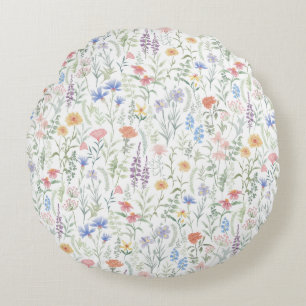 Coquette Wildblumenwiese Rundes Kissen