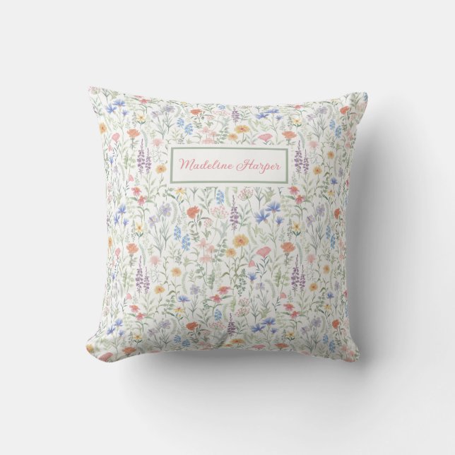 Coquette Wildflower Meadow Personalised  Kissen (Vorderseite)