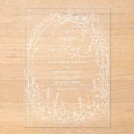 Coquette Woodland Garden Blumenzehen Acryleinladungen