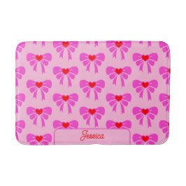 Coquette y2k Ribbon Muster Pink Preppy Name Badematte