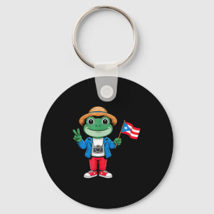 Coqui-Frosch Puerto Rico-Flagge Friedenszeichen fü Schlüsselanhänger