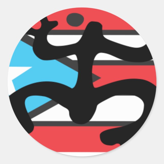 Coqui taíno auf Flagge von Puerto Rico Runder Aufkleber (Vorderseite)