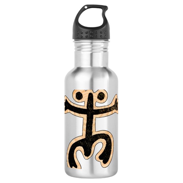 Coqui Taino über Holz Edelstahlflasche (Vorderseite)