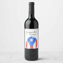 Coquito Boricua Fingerprint Weinetikett