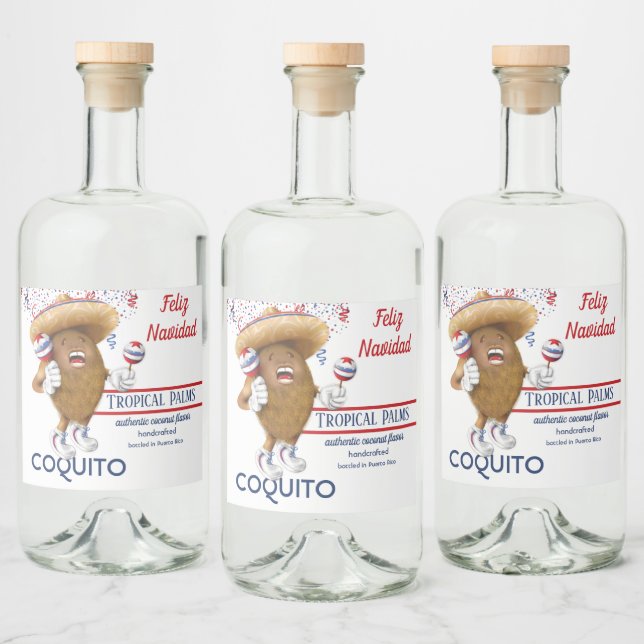 Coquito Coconut Maracas Alkoholflaschenetikett (Flaschen)
