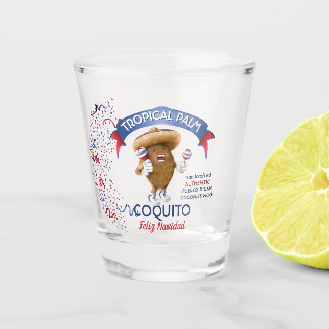 Coquito Coconut Maracas Schnapsglas (Vorderseite)