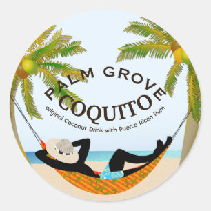 Coquito Coconut Tropical Fruit Drink Runder Aufkleber
