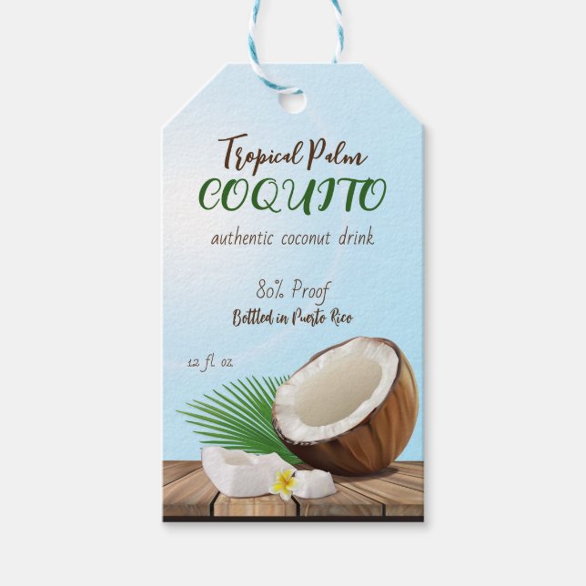Coquito Coconut Tropical Geschenkanhänger (Vorderseite)