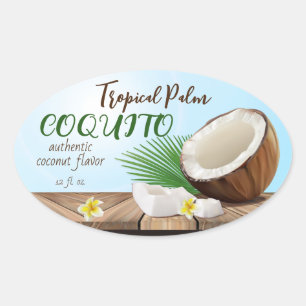 Coquito Coconut Tropical Ovaler Aufkleber