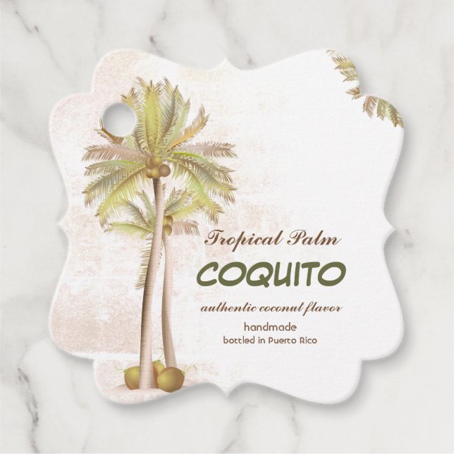 Coquito Coconut Tropical Palm Geschenkanhänger (Vorderseite)
